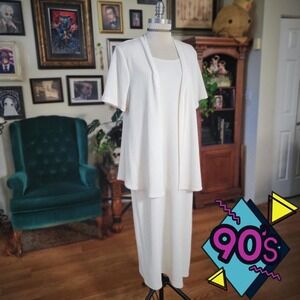 Los Angeles Woman 2 Piece Set Vintage 90s Midi Dress Blazer Cardigan Style Retro